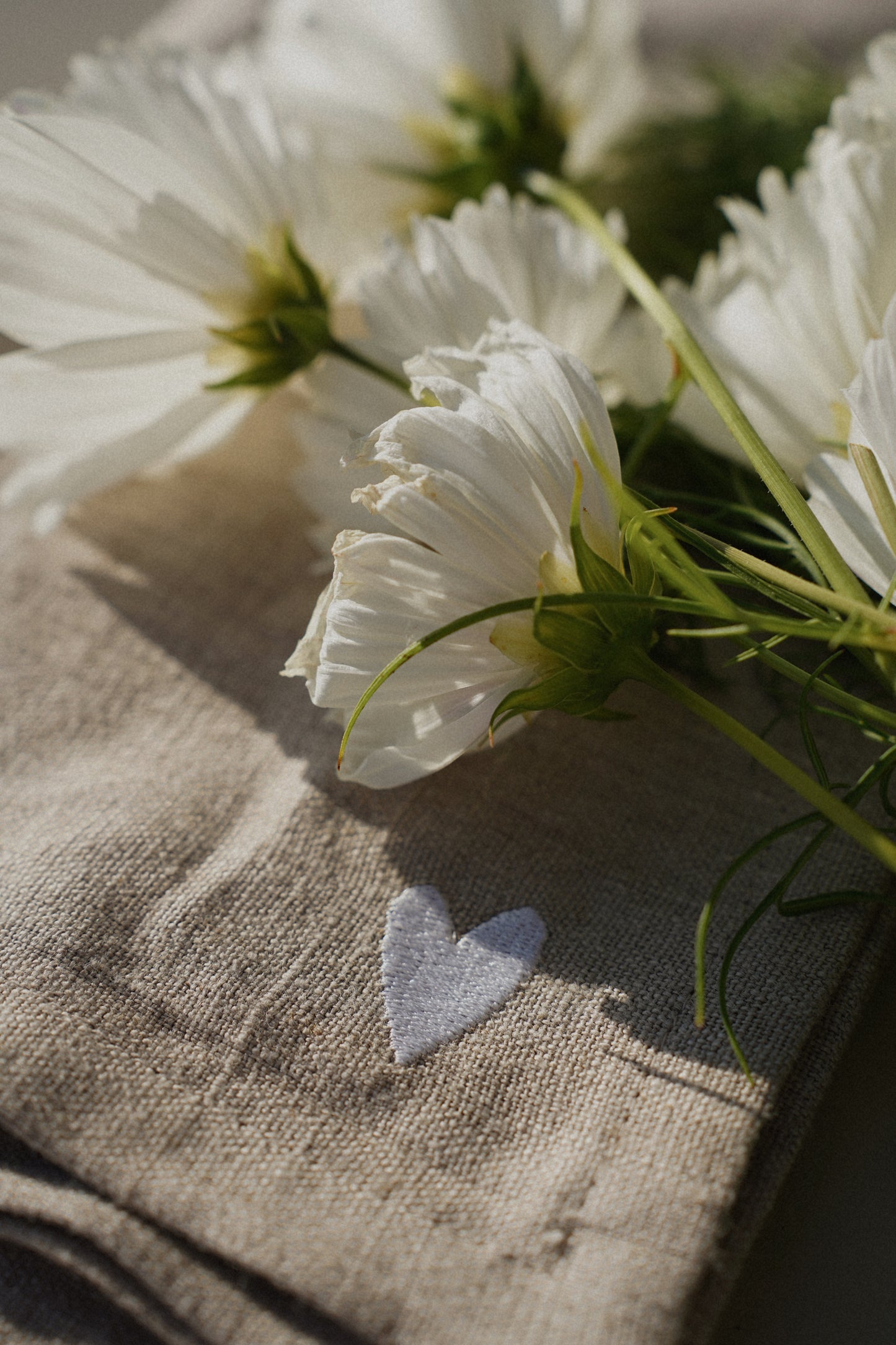 Leinenserviette petit coeur