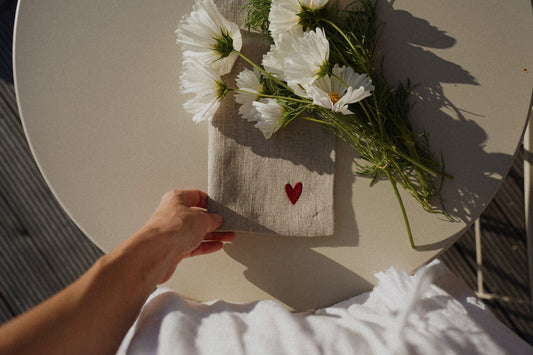 Leinenserviette petit coeur