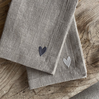 Leinenserviette petit coeur